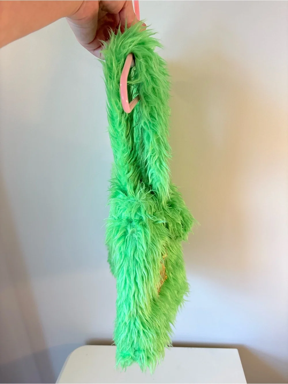 “The Grinch” Green Fuzzy Baby Jumper Dress Size 80 (12-18 months)